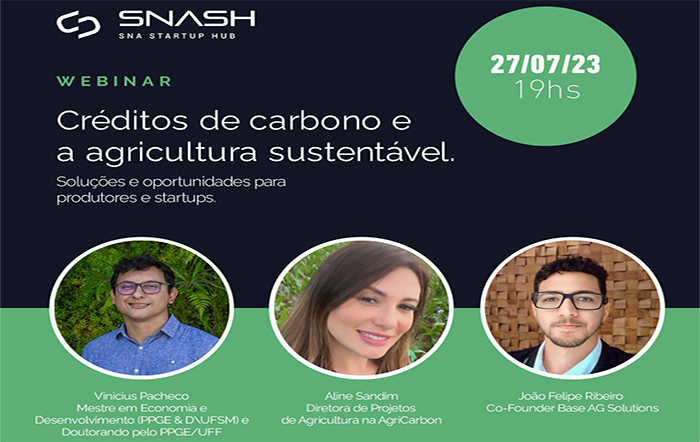 SNASH promove Webinar sobre Créditos de Carbono e Agricultura Sustentável nesta quinta (27)